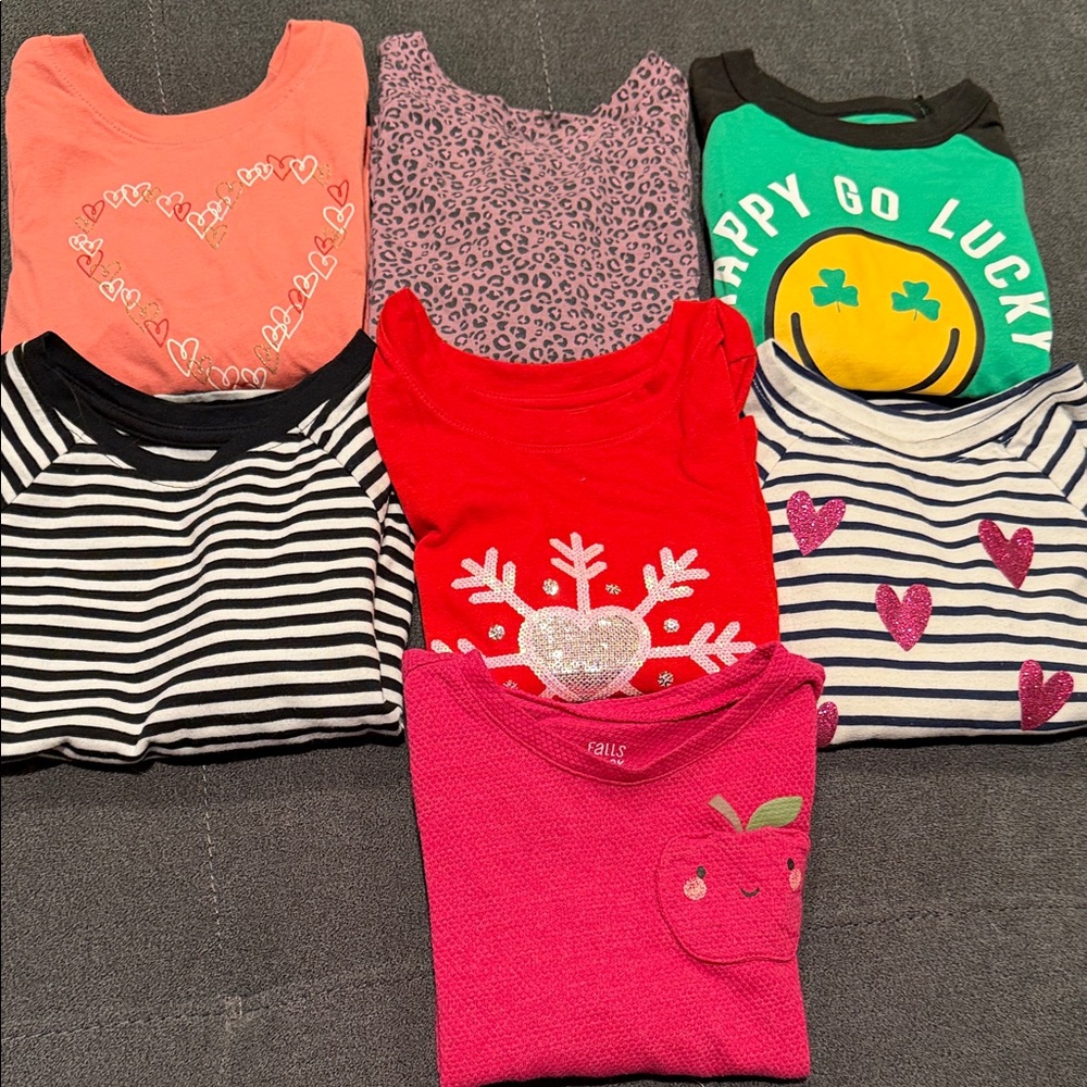 Toddler Girl Long Sleeve Shirts-Set of 7